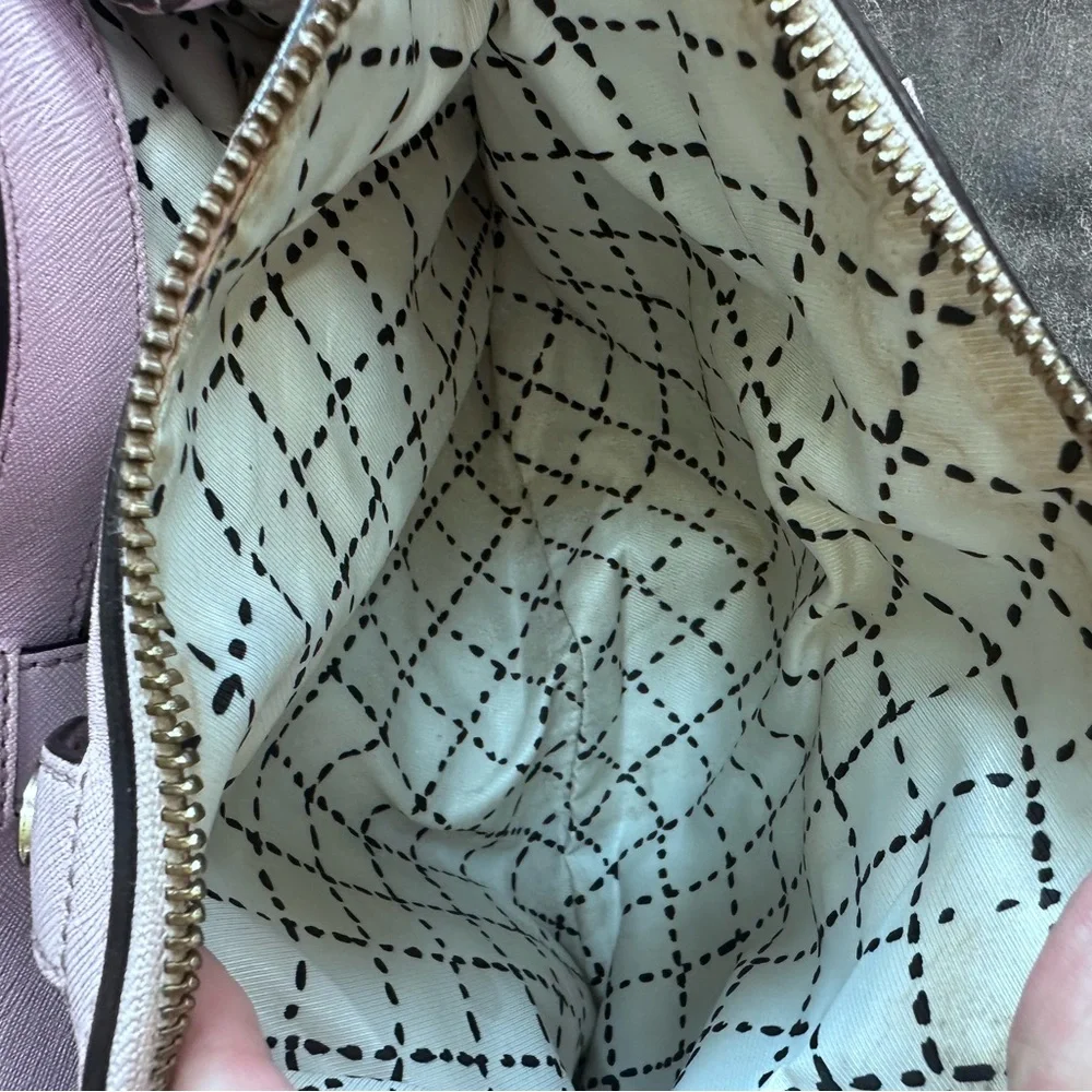 Kate Spade Light Pink Satchel with Floral and butterfly  Design 100% leather